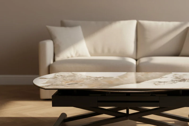 Table basse céramique marbre relevable – Setty