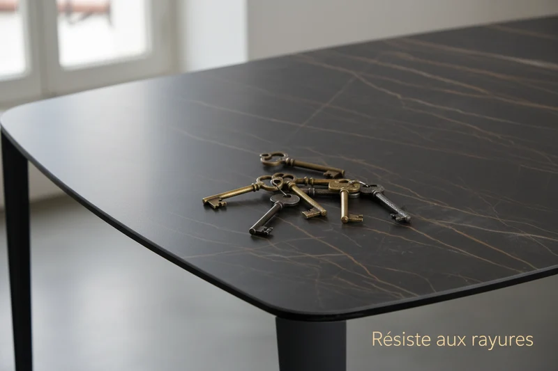 Table basse carré céramique noir - Larson