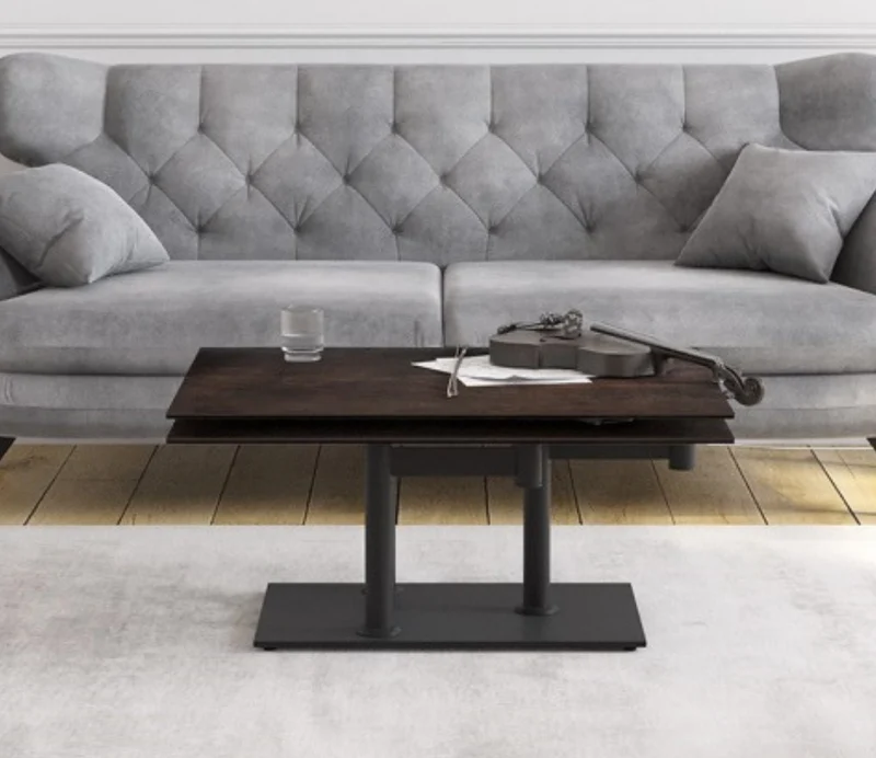 Table basse effet marbre blanc pivotante – Opera