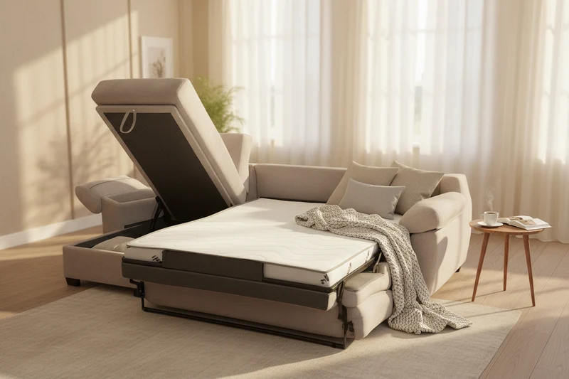 Canapé d’angle convertible beige rapido - Billy