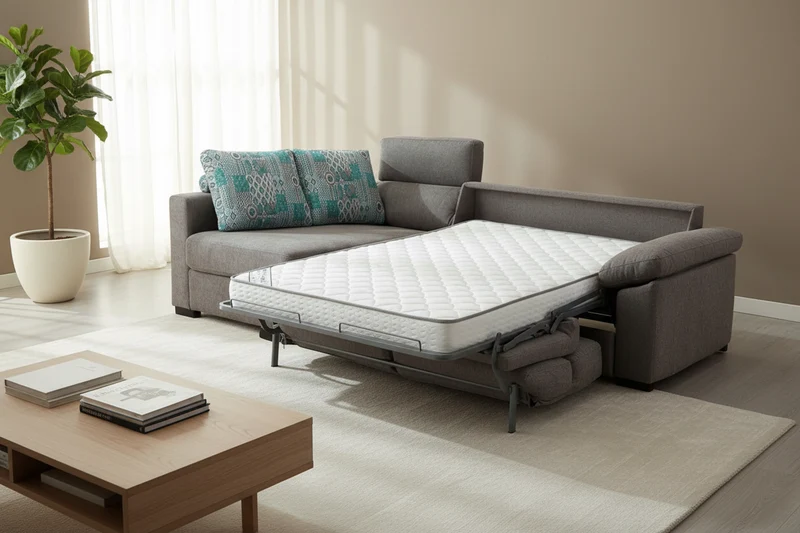 Canapé d’angle convertible gris - Lea