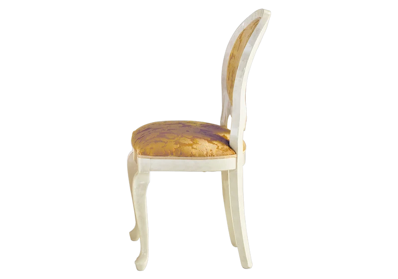 Chaise de salle à manger médaillon beige et or - Melodia