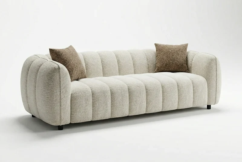 Canapé Droit 3 Places Effet Bubble BOBBLY-200 x 100 cm