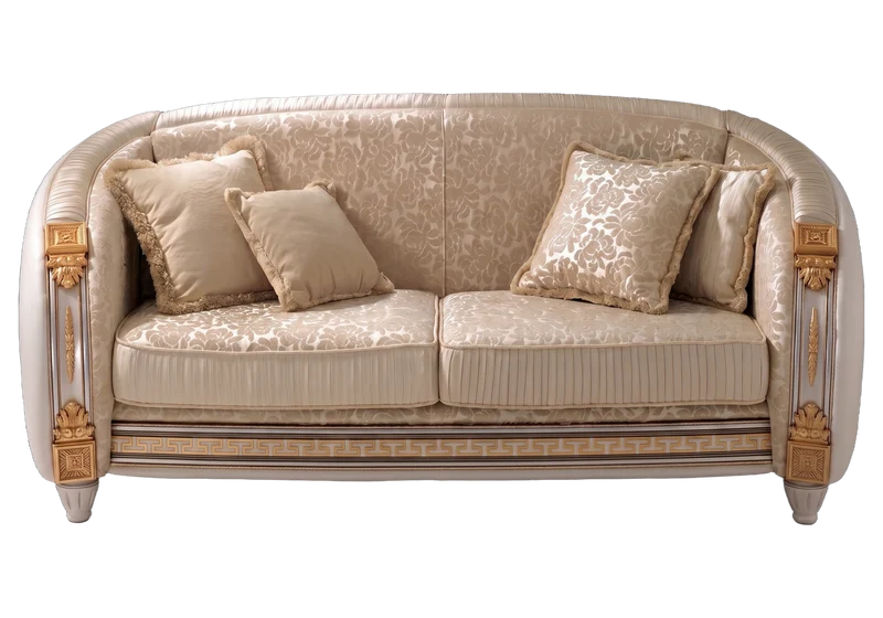 Canapé baroque italien beige et doré - Liberty