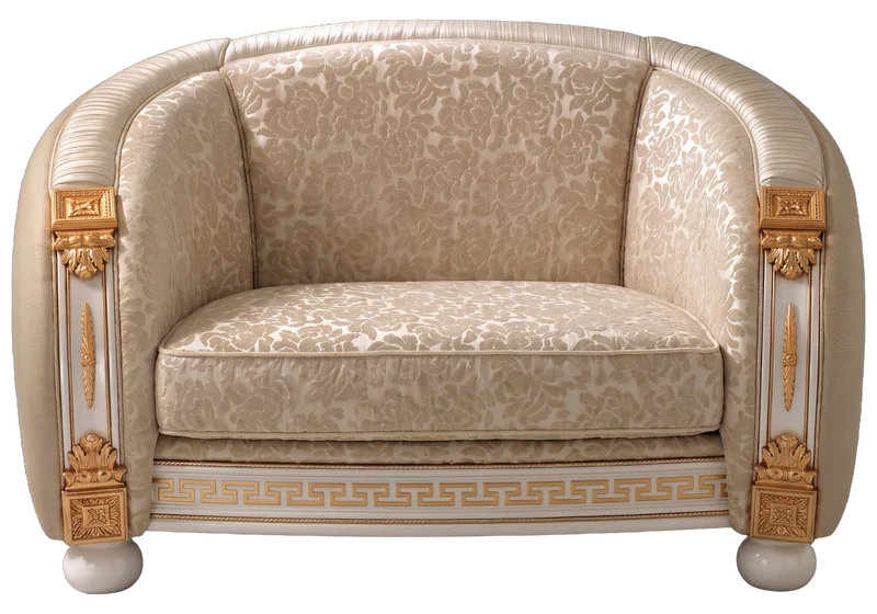 Canapé baroque italien beige et doré - Liberty