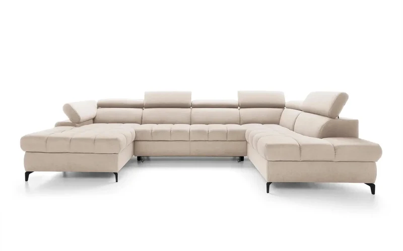 Canapé Panoramique Convertible avec Coffre de Rangement LAGUNE III - 344 x 175 x 200 cm
