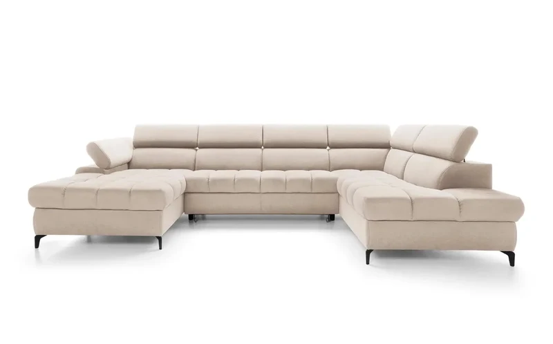 Canapé Panoramique Convertible avec Coffre de Rangement LAGUNE III - 344 x 175 x 200 cm