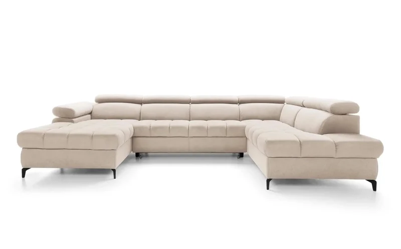 Canapé Panoramique Convertible avec Coffre de Rangement LAGUNE III - 344 x 175 x 200 cm