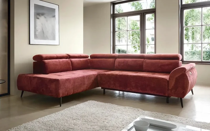 Canapé d'angle Convertible Électrique GENÈVE II - 284 x 208 cm