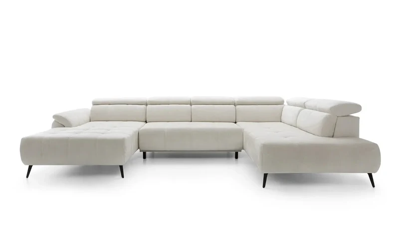 Canapé Panoramique Convertible Électrique GENÈVE III - 375 x 108 x 297 cm