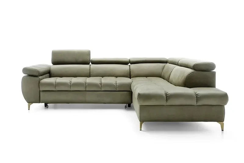 Canapé d'angle Convertible avec Coffre de Rangement LUGANA - 272 x 200 cm