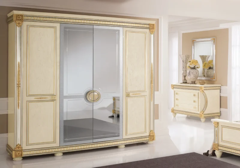 Chambre complète italienne armoire 4 portes - Liberty