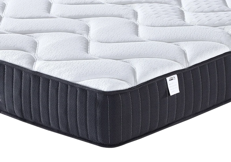 Ensemble lit coffre gris et matelas ressorts 90x190 - Kobe
