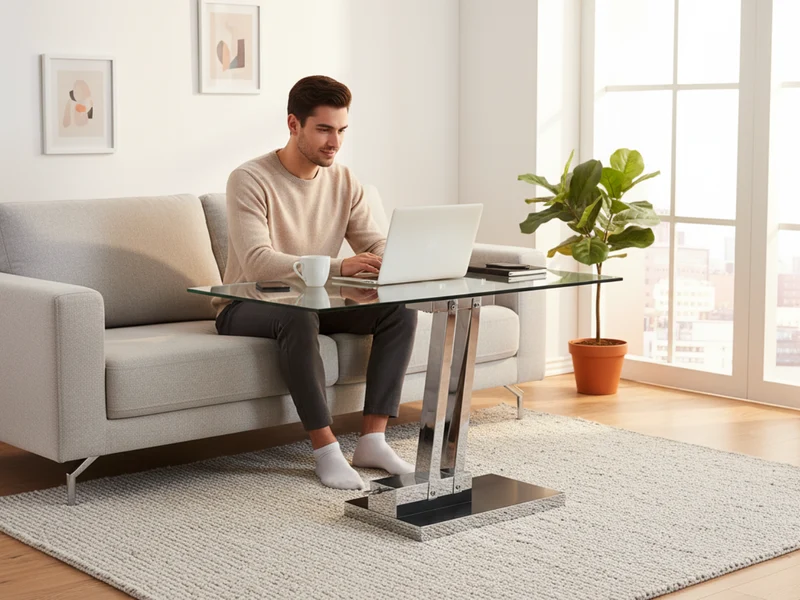 Table basse relevable en verre - Bea