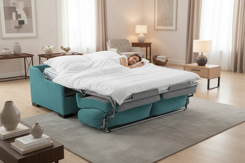 Canapé rapido convertible bleu - Taha