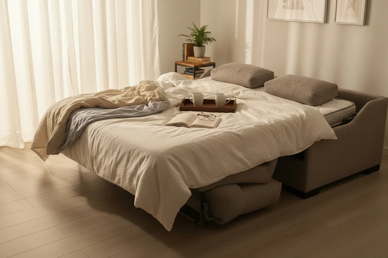 Canapé 3 places convertible taupe - Louise