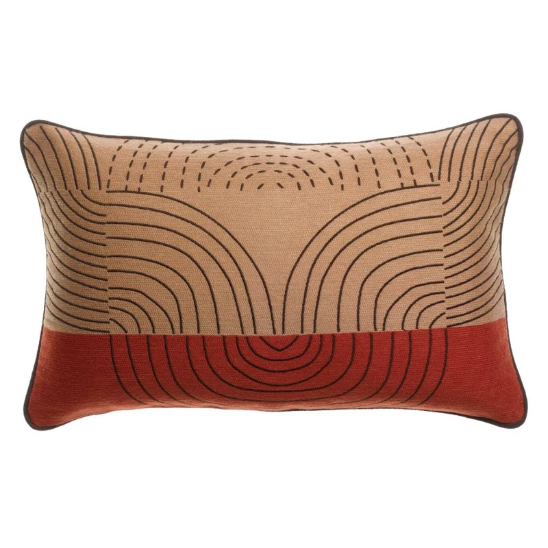 Coussin brodé Etna Sienne
