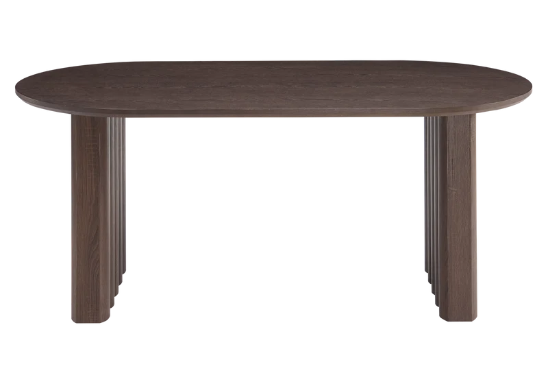 Table à manger ovale bois noyer cannelé - Sola
