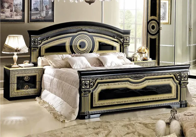 Chambre complète baroque versace noir or – IMPERIA