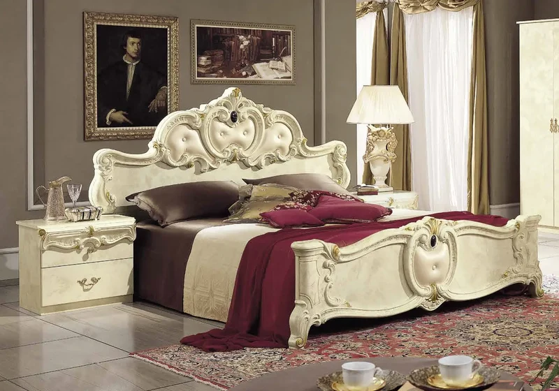 Chambre complète baroque capitonnée ivoire – KONE