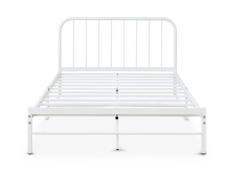 Lit double en métal blanc GASTON 160x200 cm