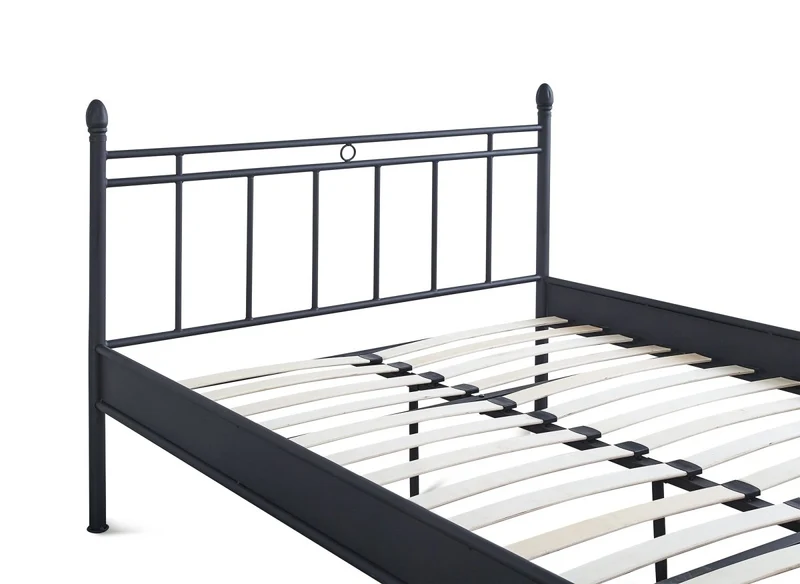 Lit double en métal noir KADY 140 x 190 cm