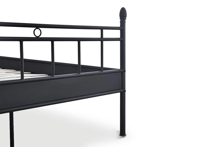 Lit double en métal noir KADY 140 x 190 cm