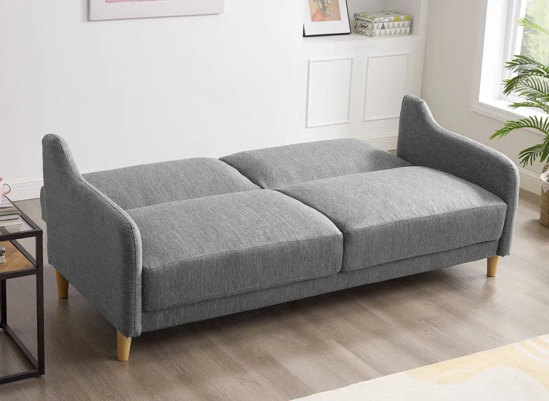 Canapé clic clac 3 places en tissu gris foncé MARLON