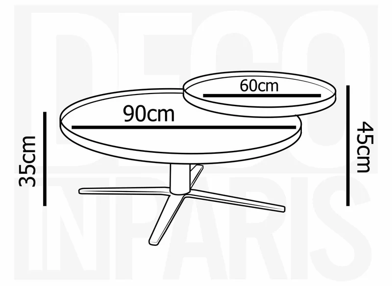Table basse ronde à plateau pivotant en céramique blanche CLOELIE
