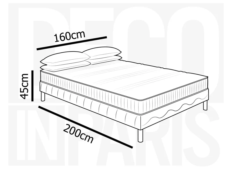 Ensemble 160x200 sommier tapissier & Matelas mousse ferme 15 cm - WOLK