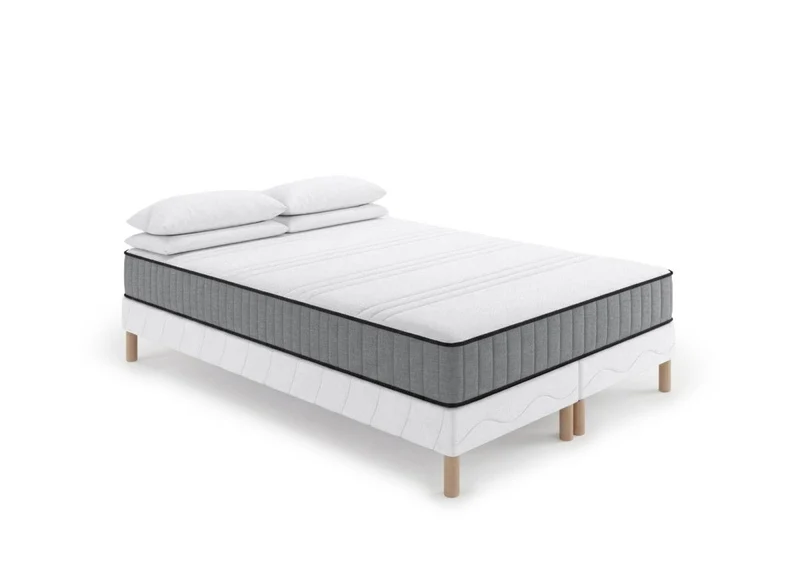 Ensemble 180x200 sommier tapissier + Matelas mousse ferme 20 cm - AWAN