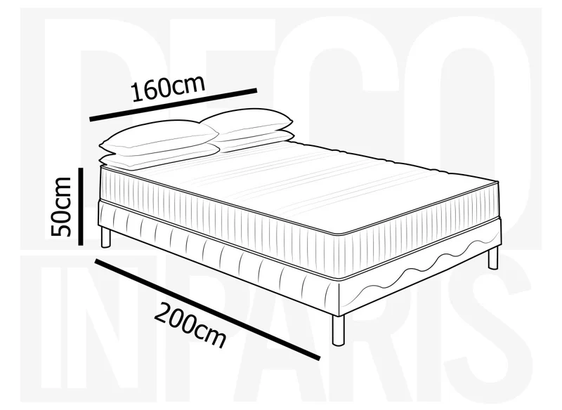 Ensemble 160x200 sommier tapissier + Matelas mousse ferme 20 cm - AWAN