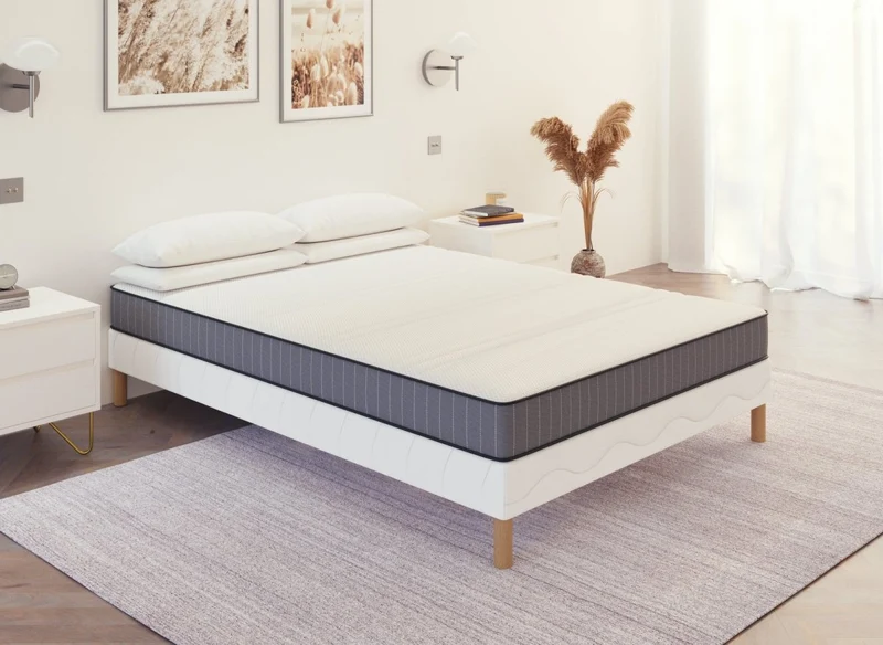 Ensemble 140x190 sommier tapissier & Matelas mousse ferme 15 cm - WOLK