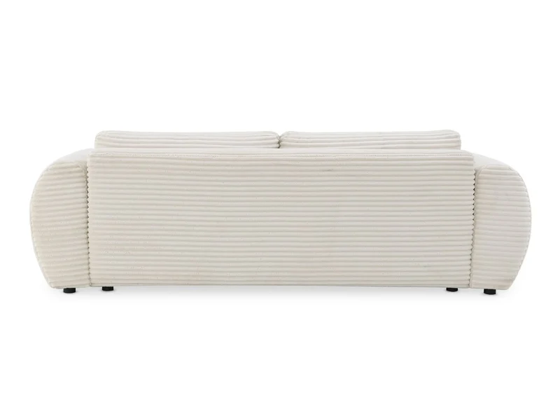 Canapé convertible 3 places avec coffre en gros côtelé doux beige TILDA