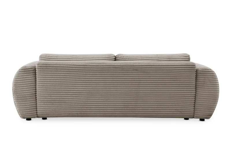 Canapé convertible 3 places avec coffre en gros côtelé doux taupe TILDA