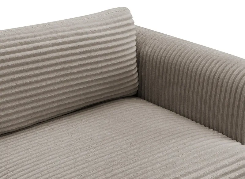 Canapé convertible 3 places avec coffre en gros côtelé doux taupe TILDA