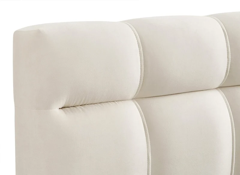 Lit coffre en velours beige 180x200 cm GEORGINA