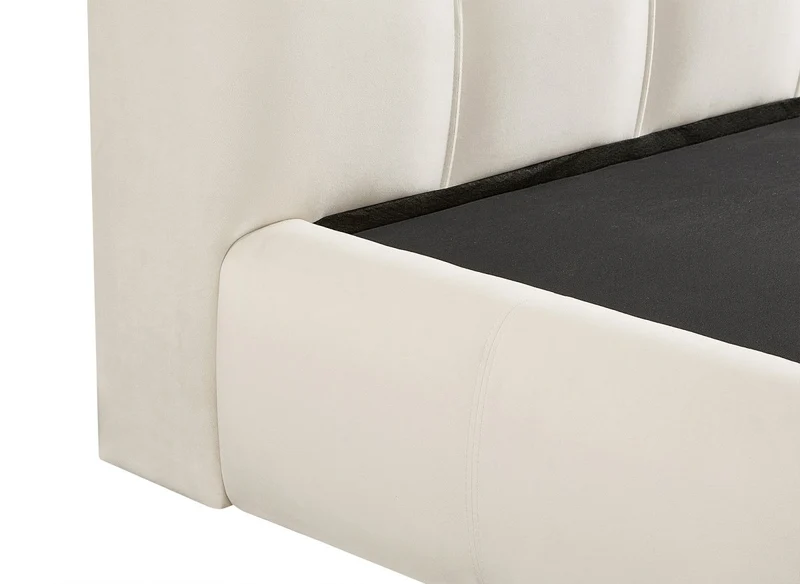 Lit coffre en velours beige 180x200 cm GEORGINA