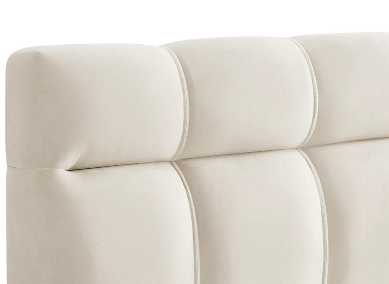 Lit double en velours beige 180x200 cm GEORGINA