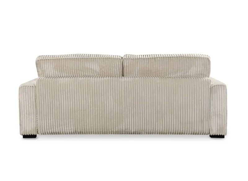 Canapé convertible 3 places en velours côtelé épais beige ALINE
