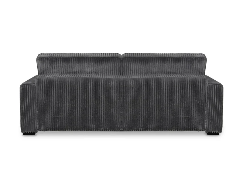 Canapé convertible 3 places en velours côtelé épais gris ALINE