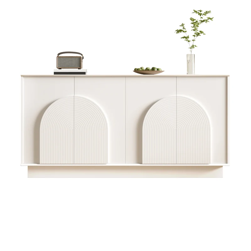 Buffet blanc moderne design arqué 4 portes 160x38x80cm BRACT
