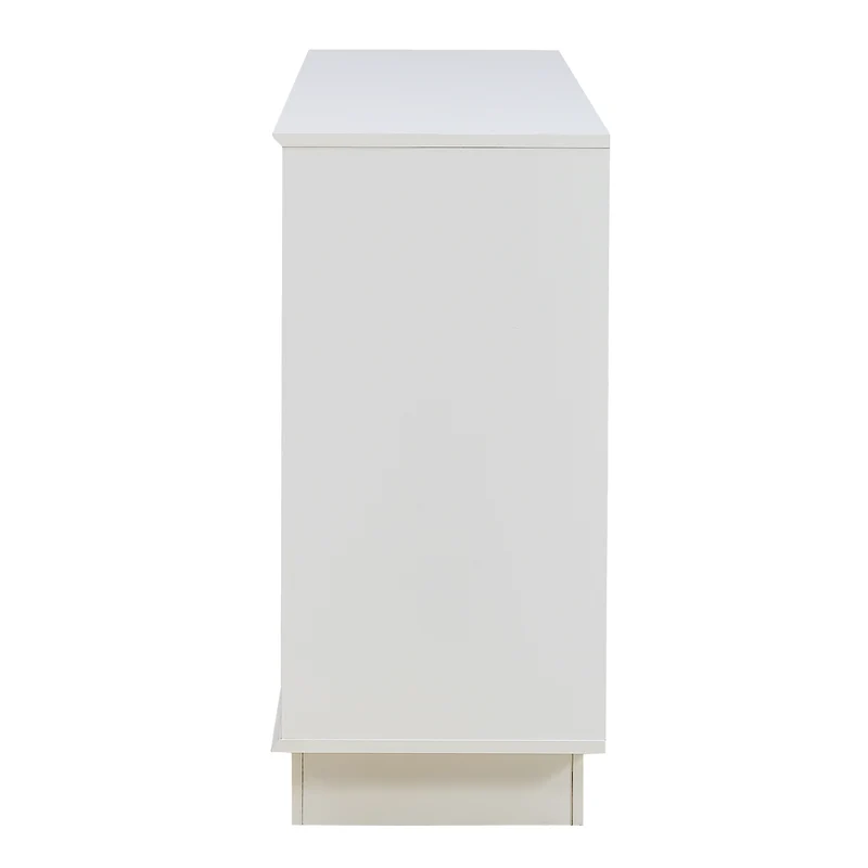 Buffet blanc moderne design arqué 4 portes 160x38x80cm BRACT