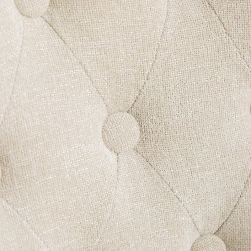 Lot de 2 chaises de salle à manger tissu chenille beige pieds bois massif BIRCHCURTAIN