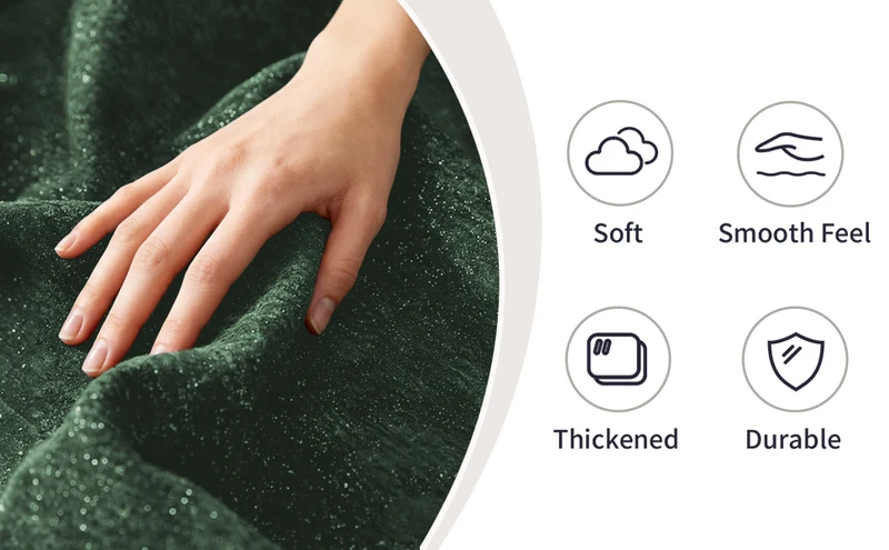 Fauteuil pouf bean bag rond tissu flanelle vert avec paillettes sans montage 99x86x64cm CHROMEBOOKCASE