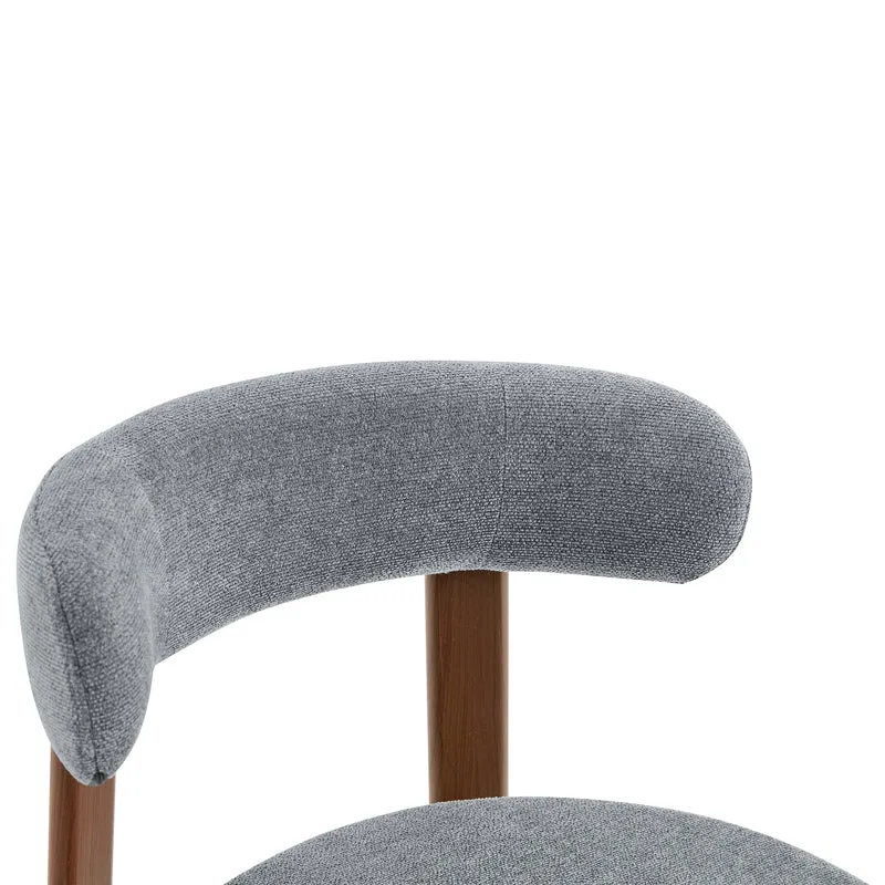 Lot de 2 chaises de salle à manger tissu gris dossier incurvé CLASSICBIRCHONE