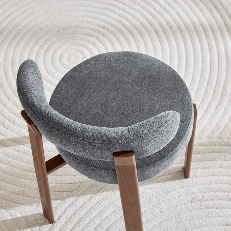 Lot de 2 chaises de salle à manger tissu gris dossier incurvé CLASSICBIRCHONE