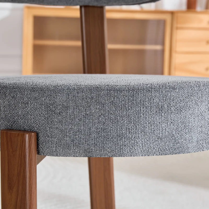 Lot de 2 chaises de salle à manger tissu gris dossier incurvé CLASSICBIRCHONE
