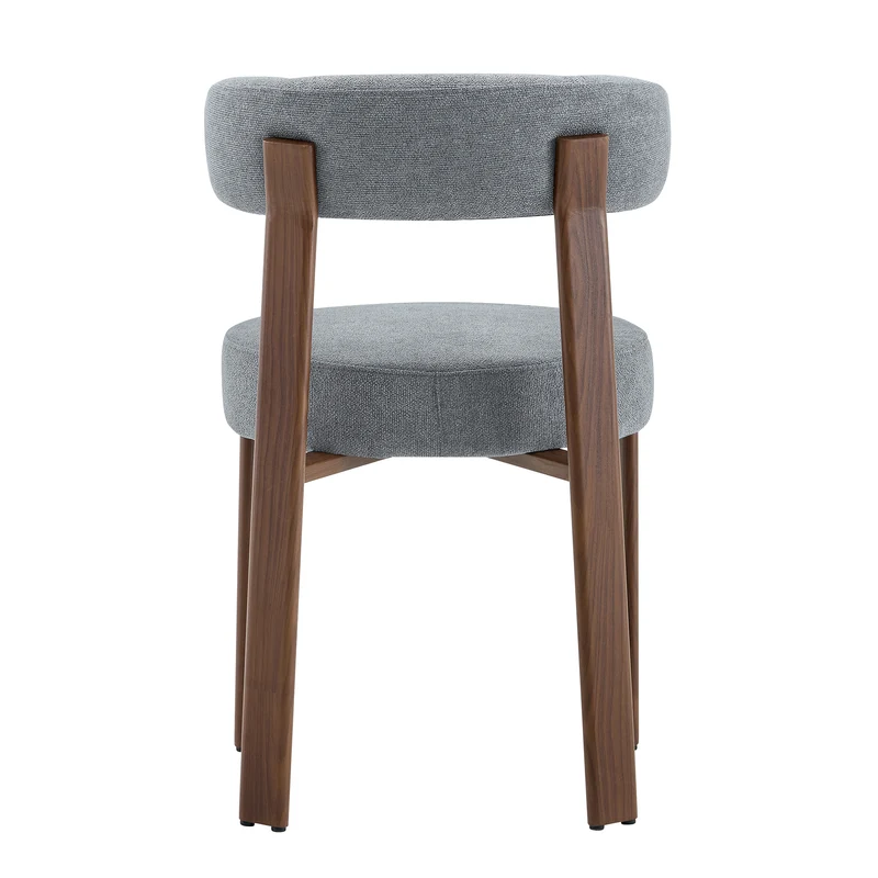 Lot de 2 chaises de salle à manger tissu gris dossier incurvé CLASSICBIRCHONE