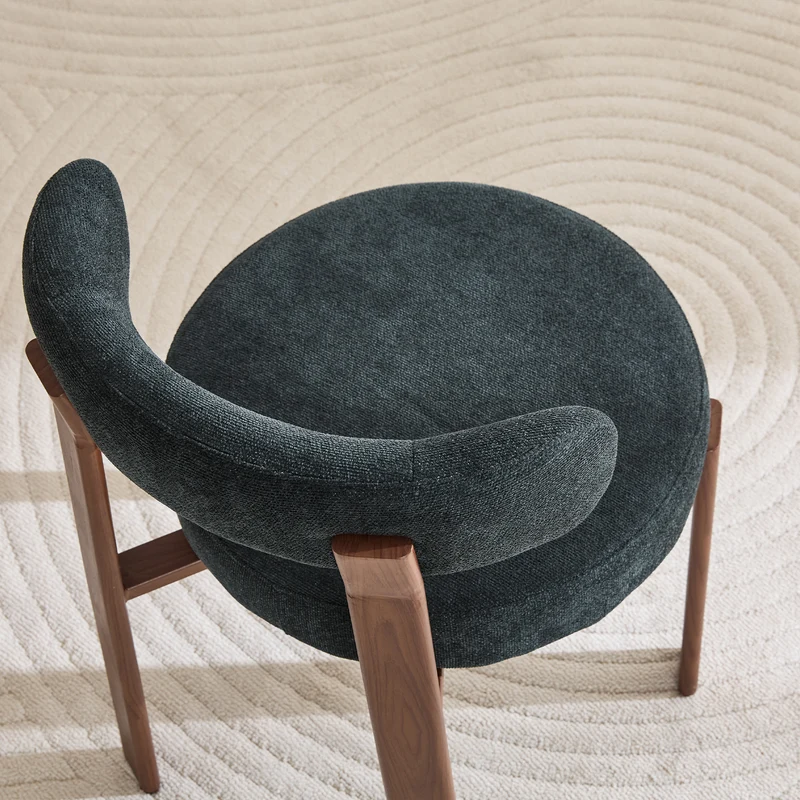 Lot de 2 chaises de salle à manger tissu noir dossier incurvé CLASSICBENCHSET
